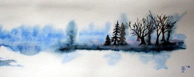 Trees in the fog